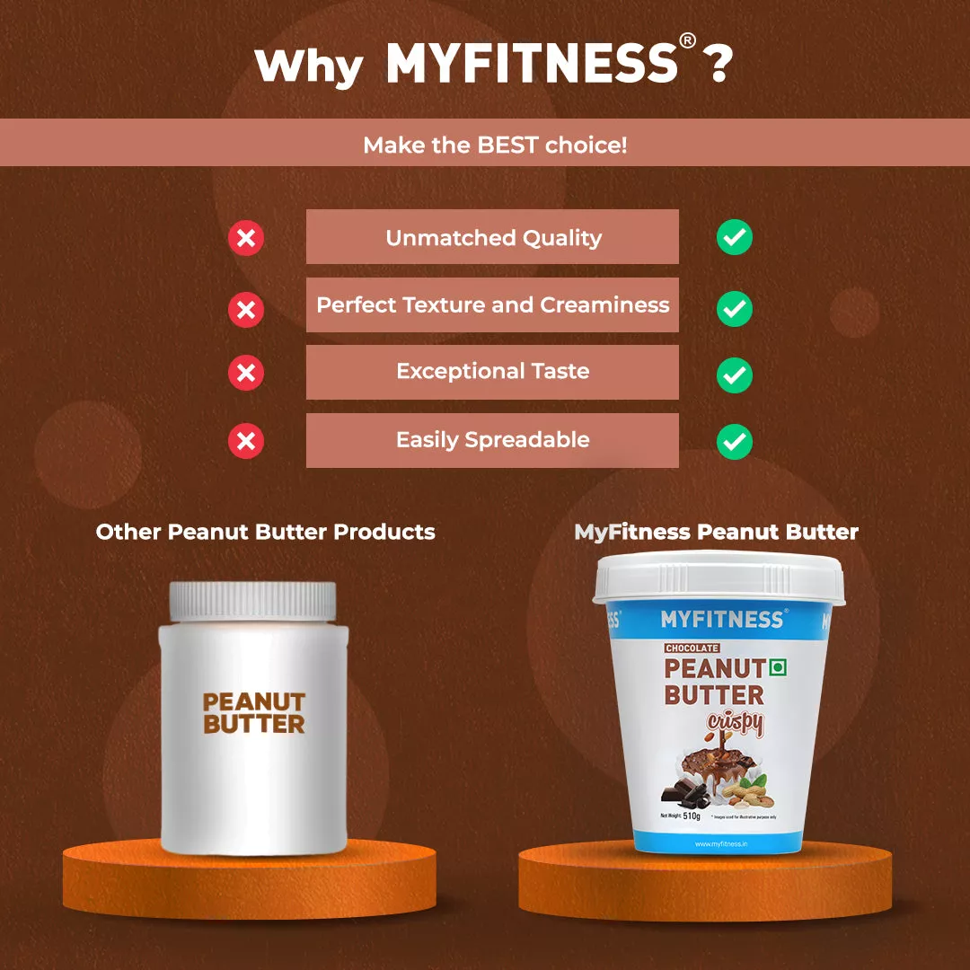 MyFitness Peanut Butter - Chocolate | 26% Protein | Crispy | Chocolate Peanut Butter Spread - Image 4