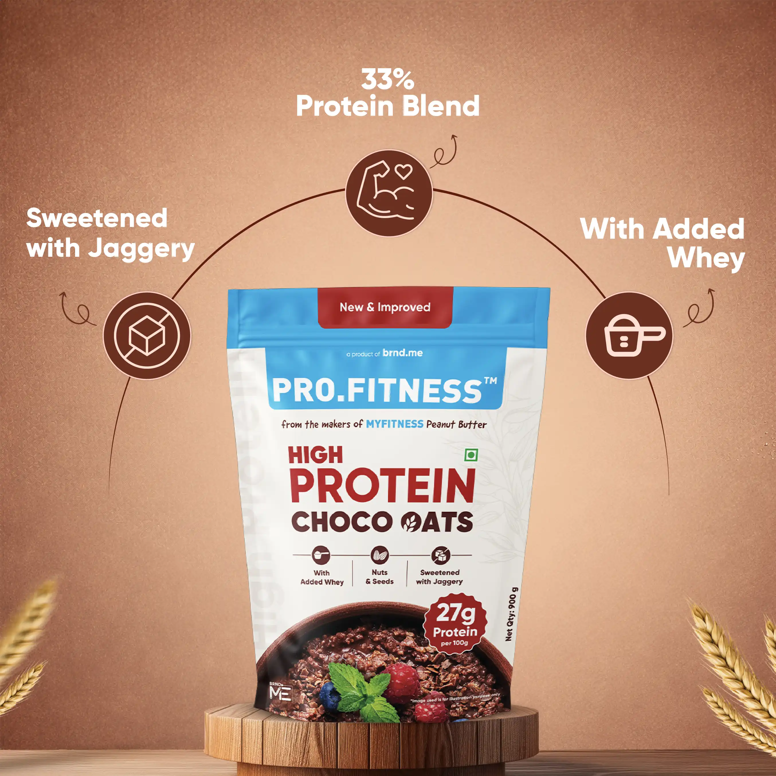 Pro.Fitness High Protein Chocolate Oats | Dark Chocolate | Healthy Oats With Nuts, Seeds & Added Whey - Image 6