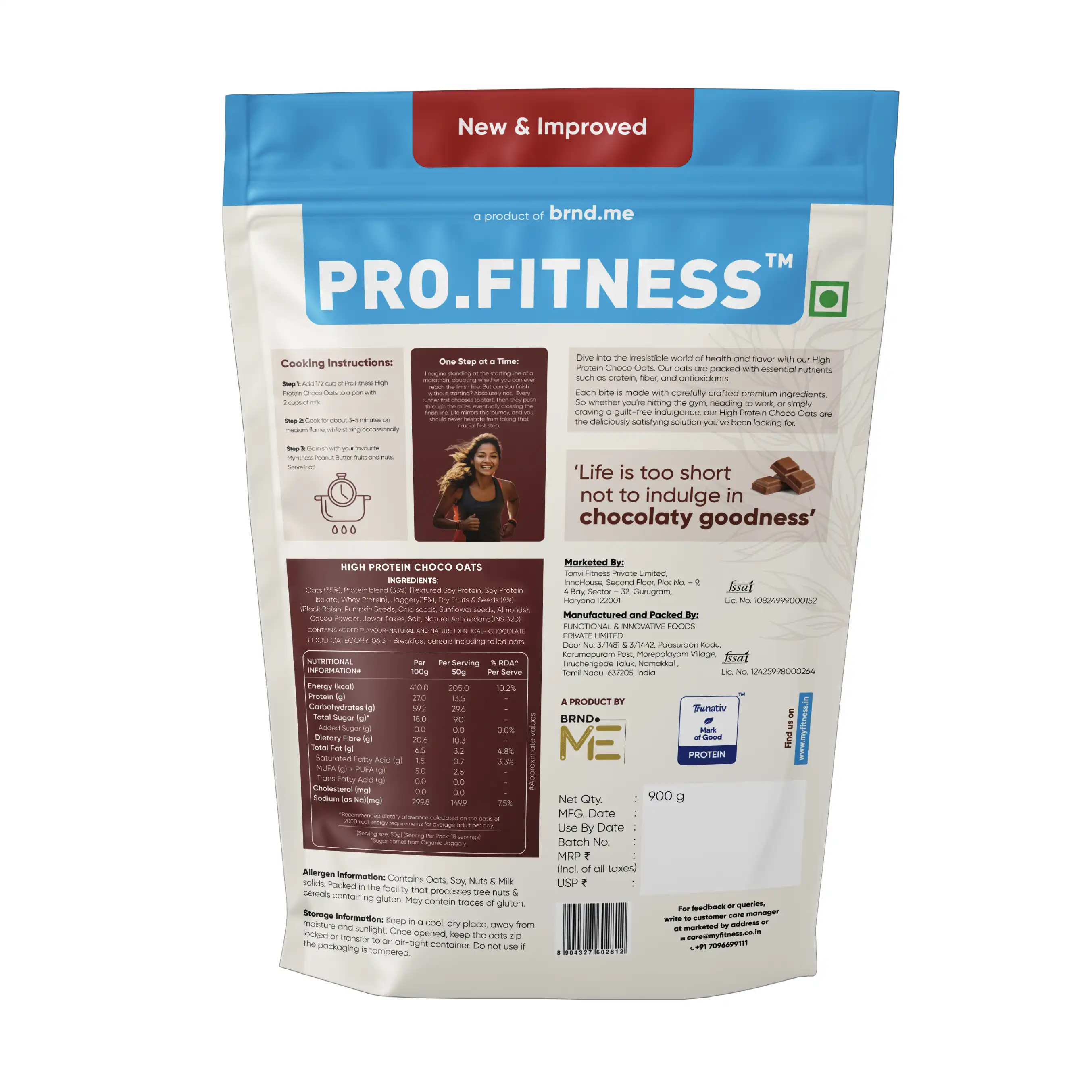 Pro.Fitness High Protein Chocolate Oats | Dark Chocolate | Healthy Oats With Nuts, Seeds & Added Whey - Image 8