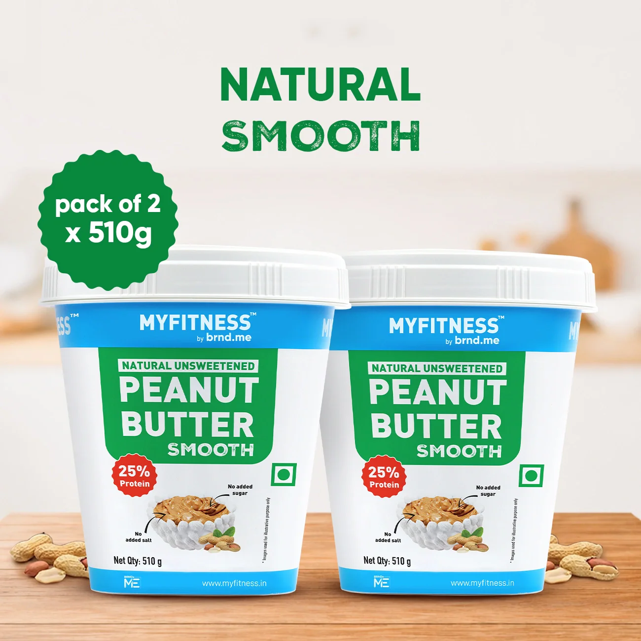 MyFitness Peanut Butter - Natural Unsweetened | 25% Protein | Smooth | Zero Sugar Peanut Butter Spread - Image 10