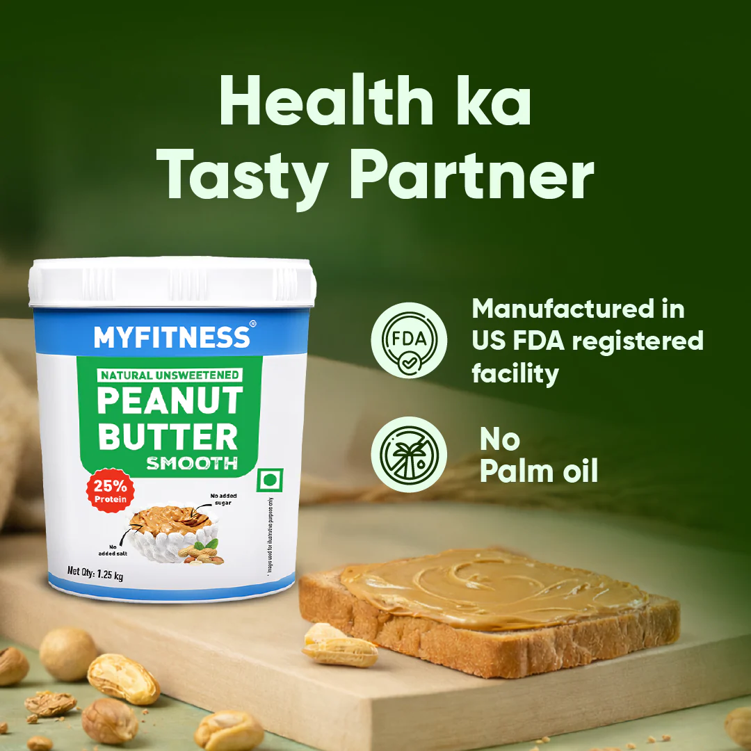 MyFitness Peanut Butter - Natural Unsweetened | 25% Protein | Smooth | Zero Sugar Peanut Butter Spread - Image 3
