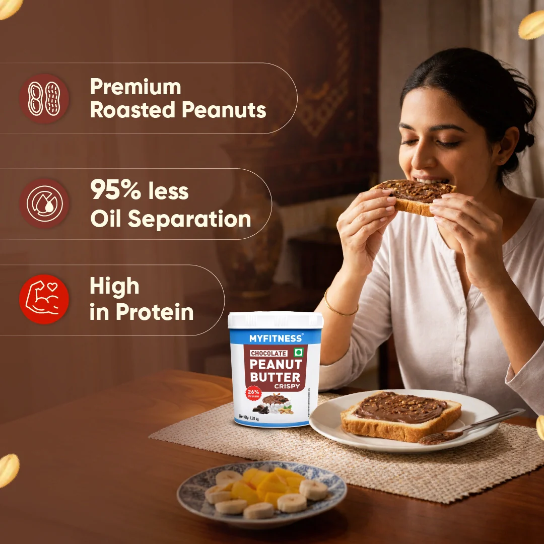 MyFitness Peanut Butter - Chocolate | 26% Protein | Crispy | Chocolate Peanut Butter Spread - Image 4
