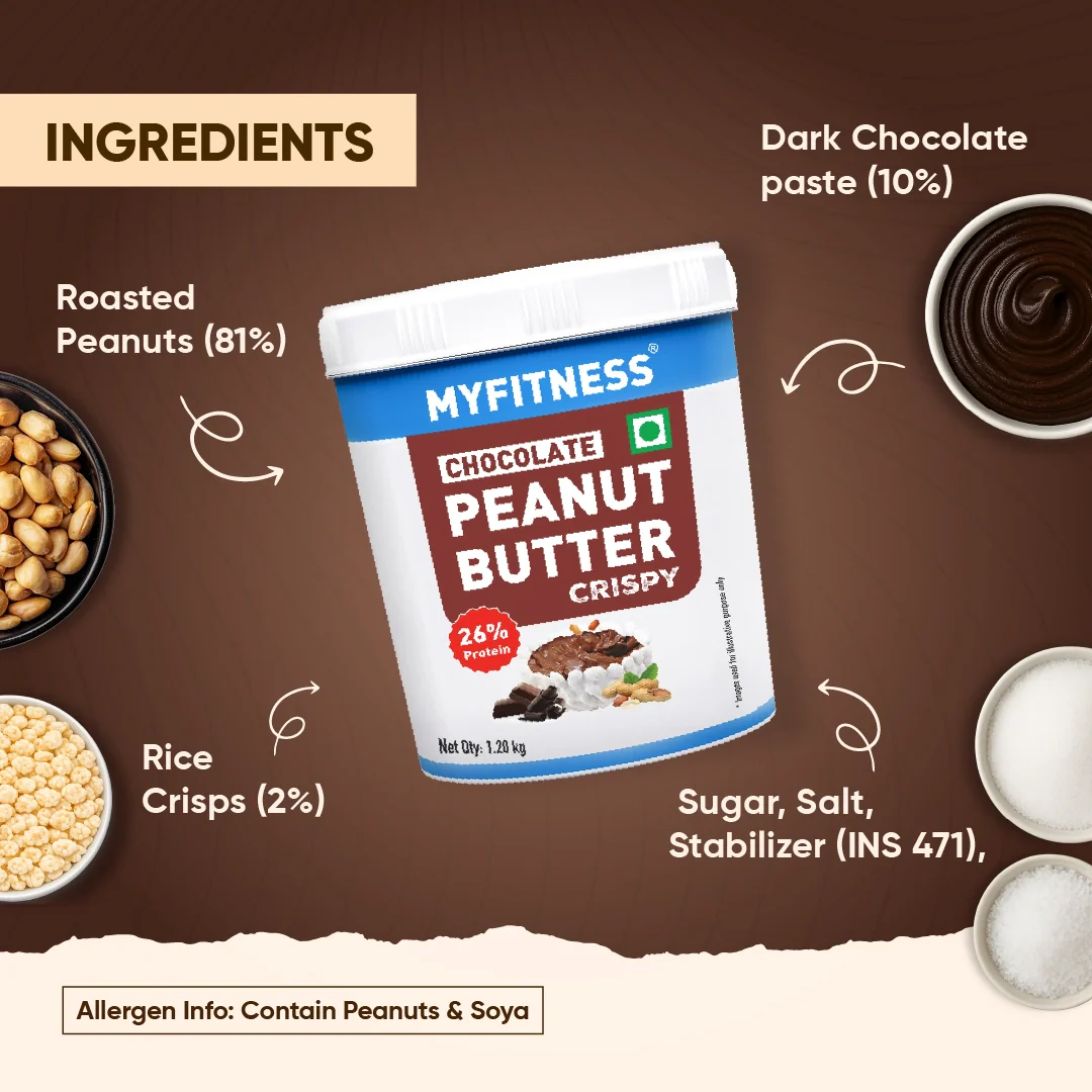 MyFitness Peanut Butter - Chocolate | 26% Protein | Crispy | Chocolate Peanut Butter Spread - Image 5