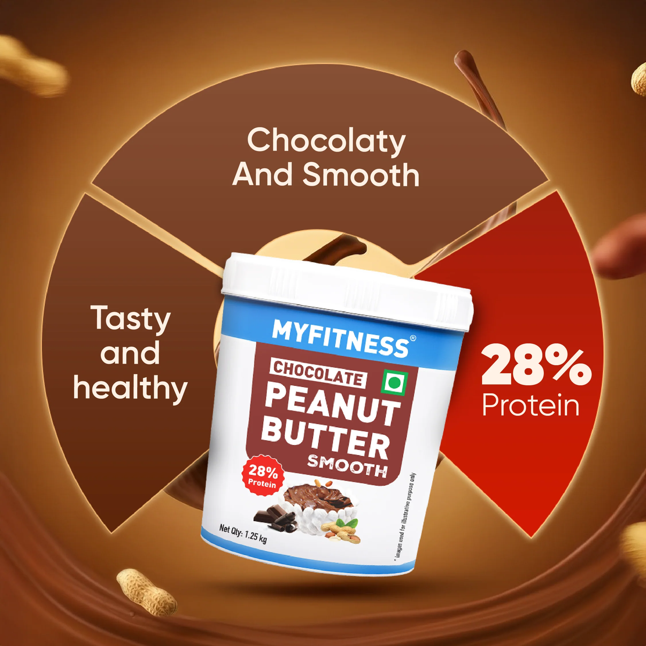 MyFitness Peanut Butter - Chocolate | 28% Protein | Smooth | Chocolate Peanut Butter Spread - Image 5