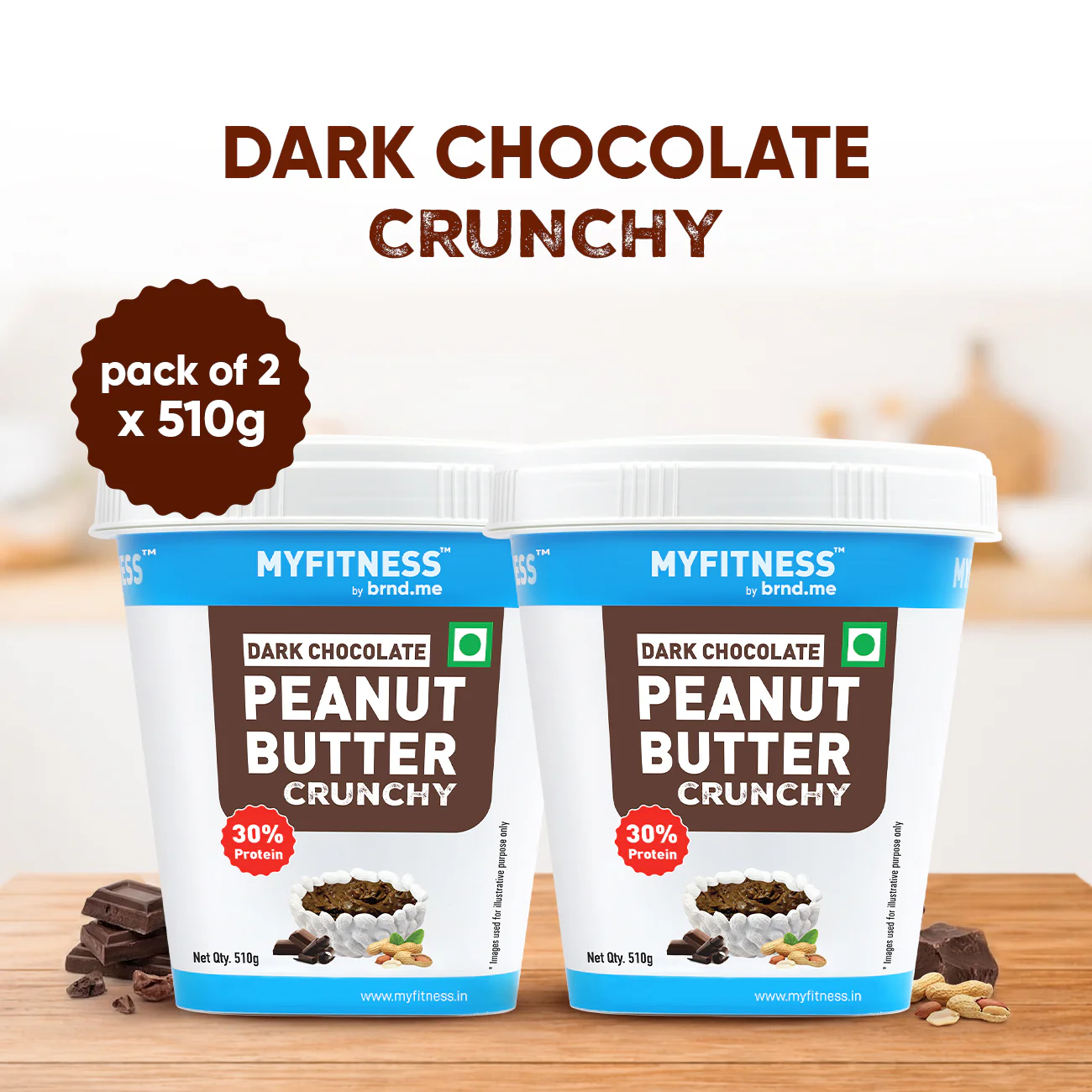 MyFitness Peanut Butter - Dark Chocolate | 30% Protein | Crunchy | Rich Chocolate Peanut Butter Spread - Image 11