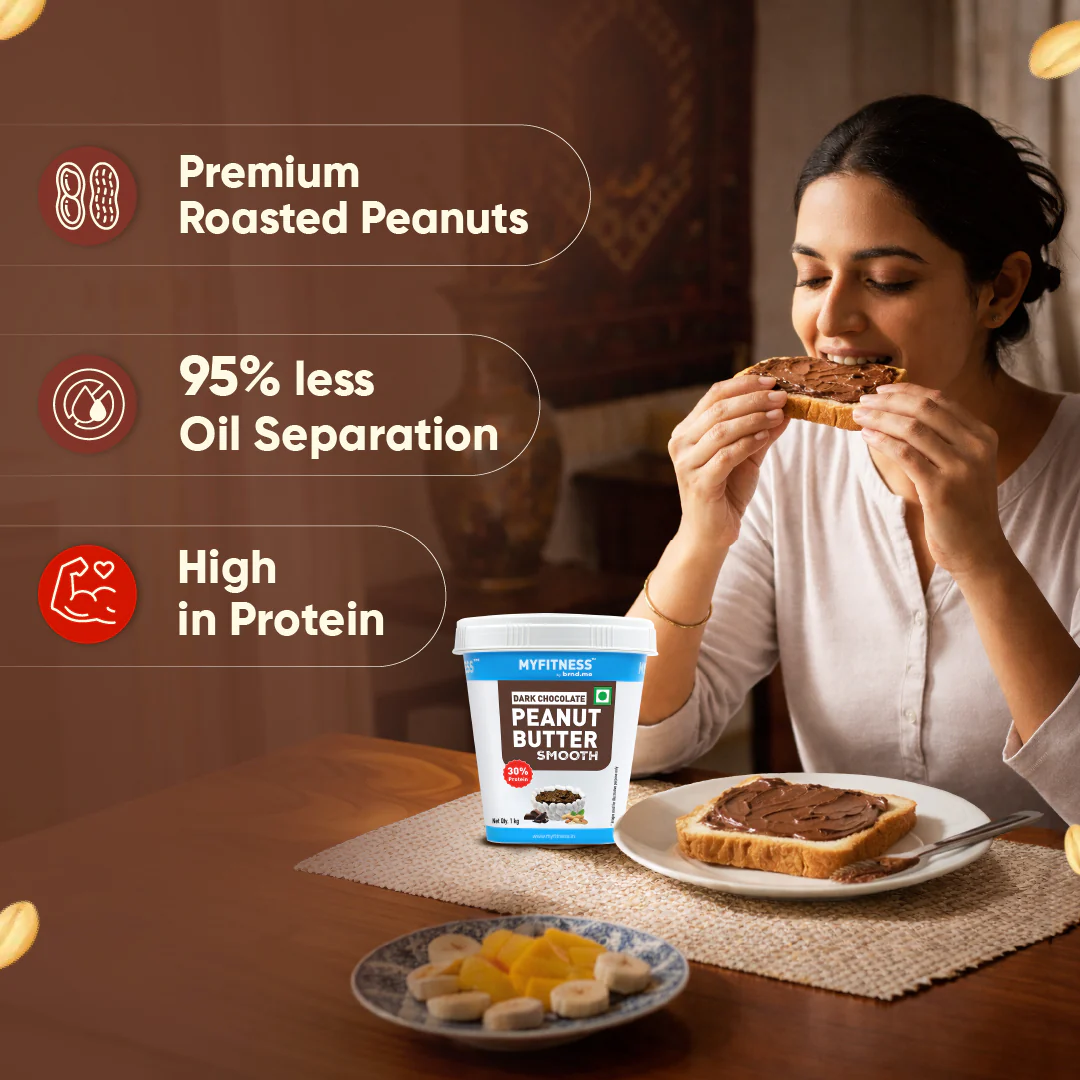 MyFitness Peanut Butter - Dark Chocolate | 30% Protein | Smooth | Rich Chocolate Peanut Butter Spread - Image 4