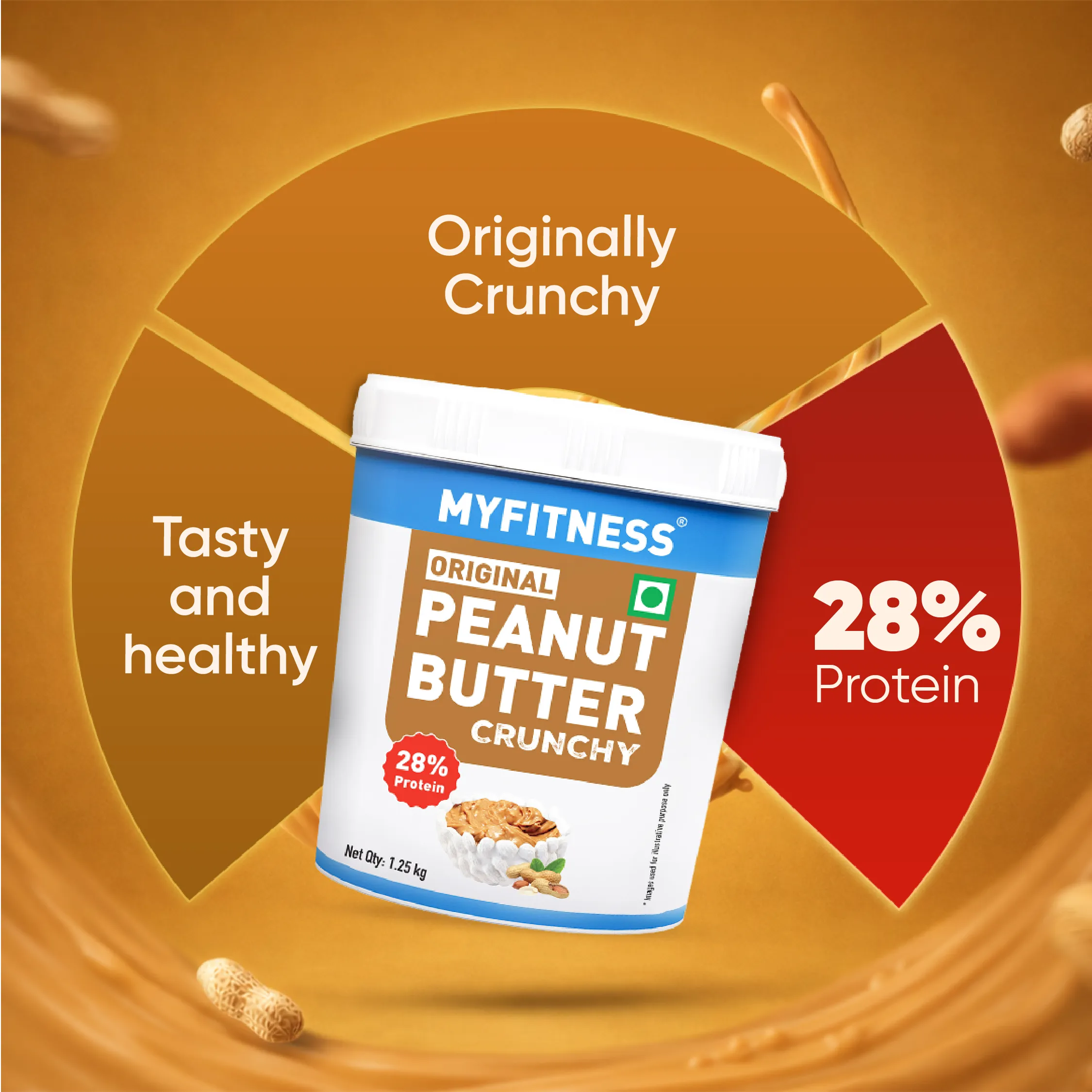 MyFitness Peanut Butter - Original | 28% Protein | Crunchy | Classic Peanut Butter Spread - Image 3